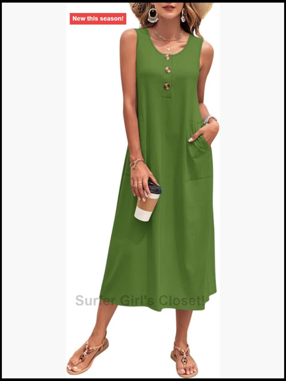 Sleeveless Maxi Summer Sundress with Pockets Casual